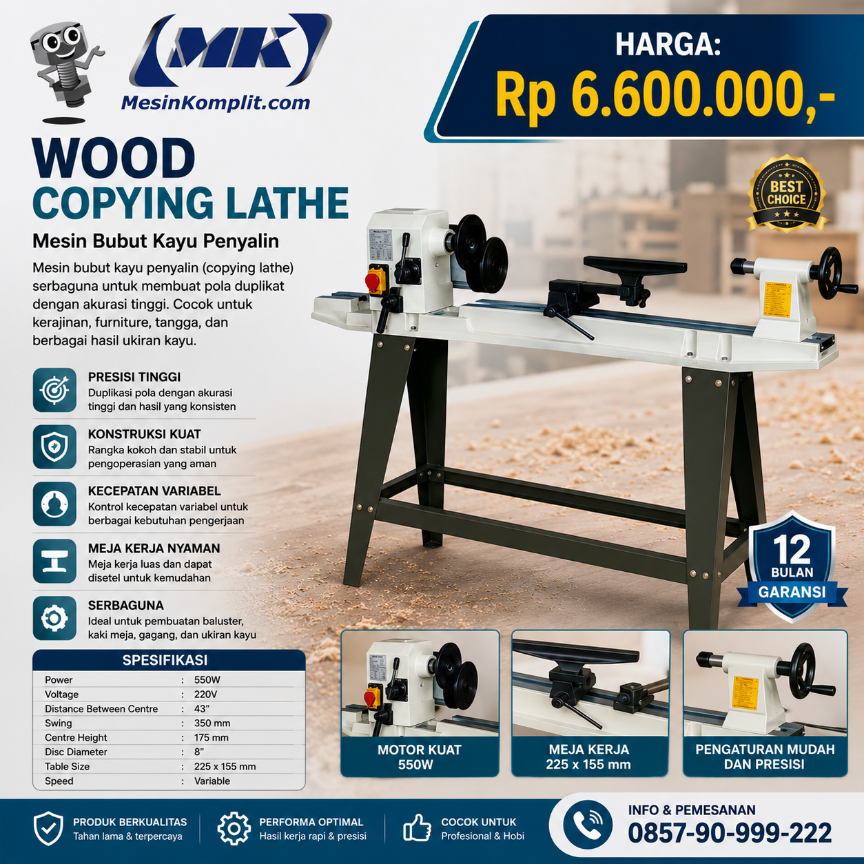 Mesin Bubut Kayu (MS...